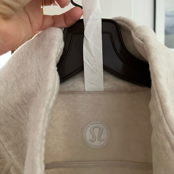 LULULEMON Scuba Oversized Funnel Neck Half Zip Heathered Bone XL/XXL - Picture 8 of 11
